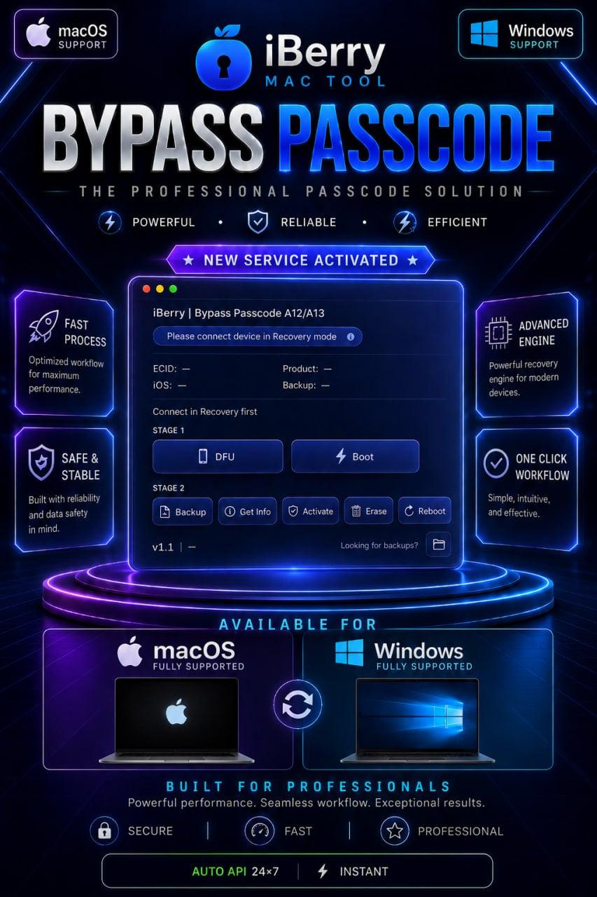iBerry - iPhone 11 Passcode Bypass Full Signal iOS17-27