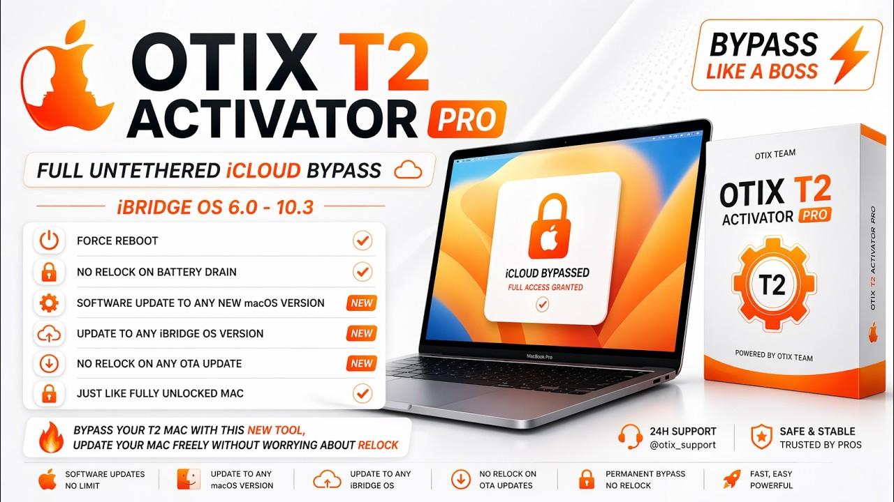 OTIX T2 Pro Migration Promo Fully Untethered Bypass | IBridgeOS 10.4 Supported | MacBook Pro, MacBook Air, IMac, Mac Pro, Mac Mini | OTA UPDATE | Mac Tool